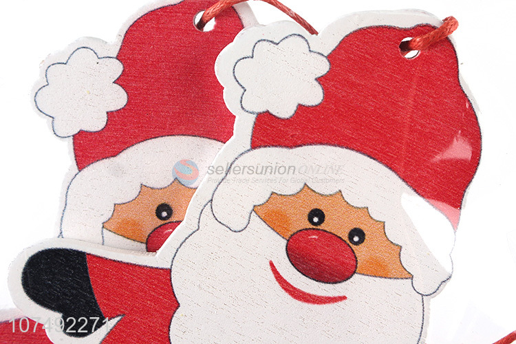 High Sales Santa Claus Shape Wooden Craft Christmas Decoration Pendant Christmas Ornament