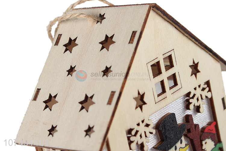 Bottom Price Christmas Led Pendent Christmas Ornaments Wooden House