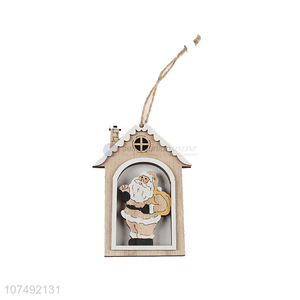 Good Sale Wood Material Decoration Pendant House Shape Christmas Ornament