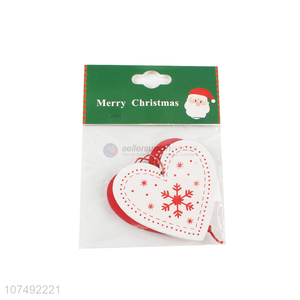Best Price Heart Shape Christmas Wooden Hanging Ornament Decoration For Xmas Tree