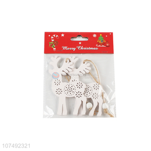 Best Selling Christmas Elk Wooden Pendants Ornaments Xmas Tree Ornament Wood Crafts