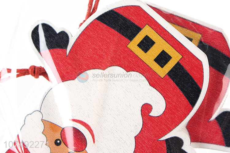 High Sales Santa Claus Shape Wooden Craft Christmas Decoration Pendant Christmas Ornament