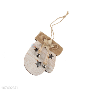 Best Price Glove Shape Christmas Wooden Hanging Ornament Decoration For Xmas Tree