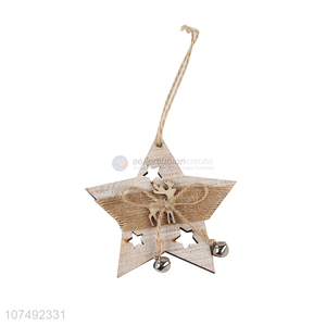 High Sales Christmas Tree Hanging Star Decoration Wooden Star Hanging Ornament