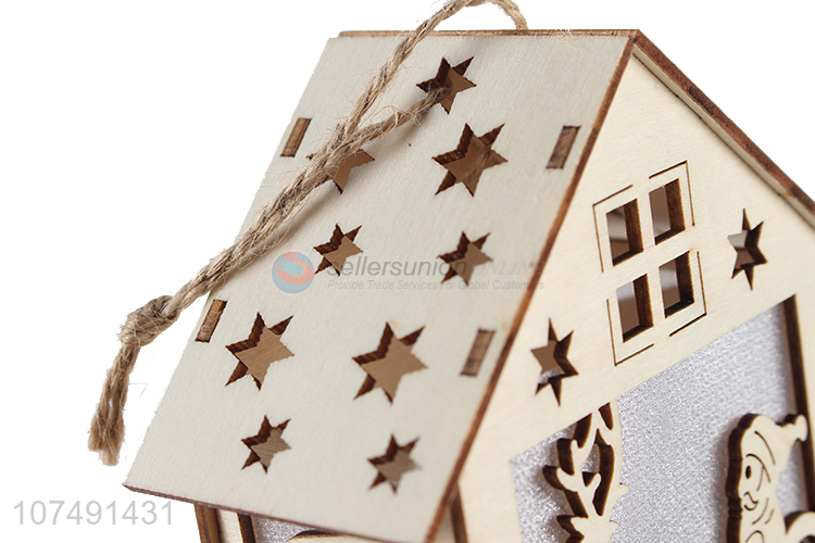 Competitive Price Christmas Wooden House With Light For Home Decoration