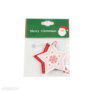 Promotion Star Shape Christmas Wooden Decoration Hanging Ornaments Xmas Tree Decoration