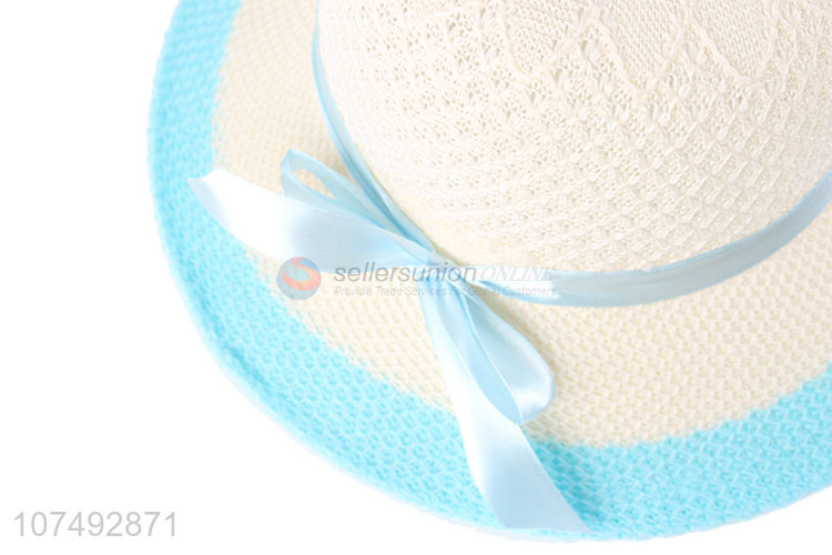 High Quality Fashion Knitted Hat With Ribbon Bow Decoration