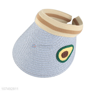 Cheap Kids Outdoor Sun Visor Cap Without Top Cap Summer Straw Hat