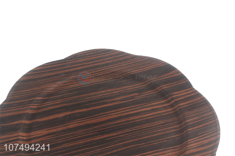 Suitable price plastic dinnerware wood grain plastic dessert plate