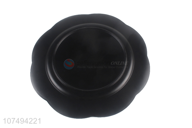 Attractive design unbreakable wood grain plastic plate dinnerware