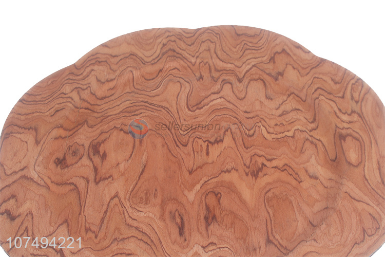 Attractive design unbreakable wood grain plastic plate dinnerware