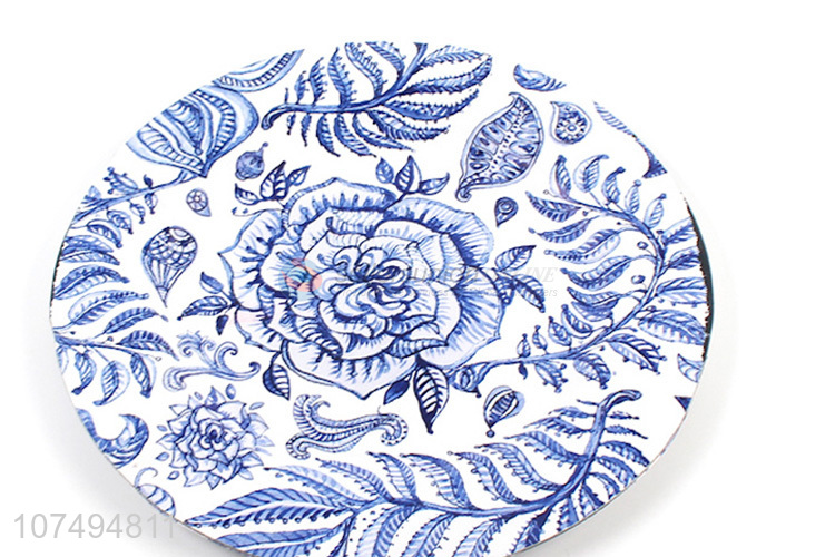 Good quality popular blue flower pattern plastic dish dinner dishes