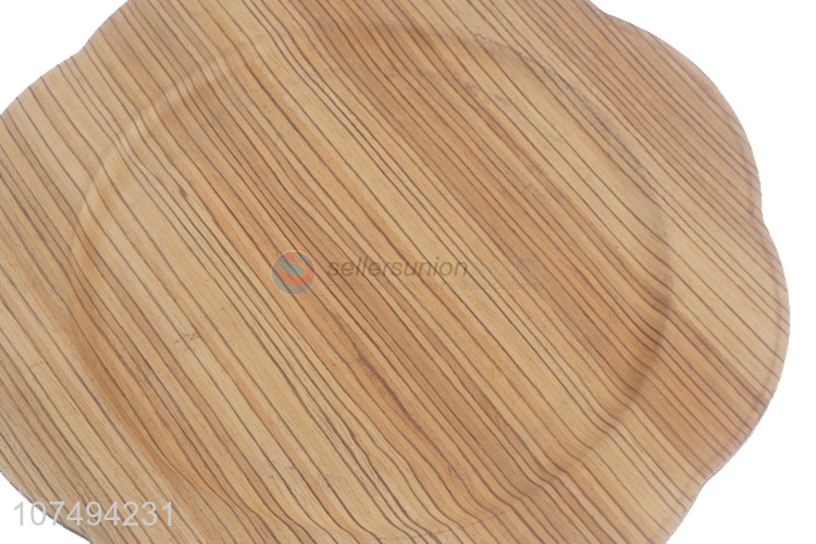 Good market eco-friendly wood grain plastic plate dinner plate