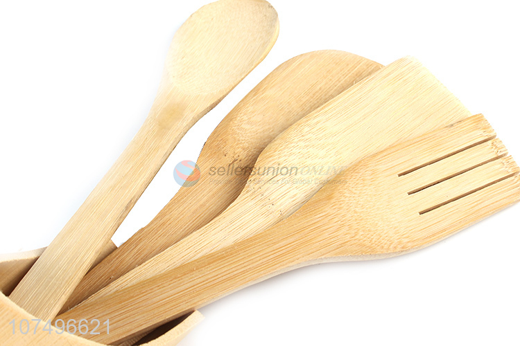 Competitive price eco-friendly kitchen supplies bamboo spoon set with holder