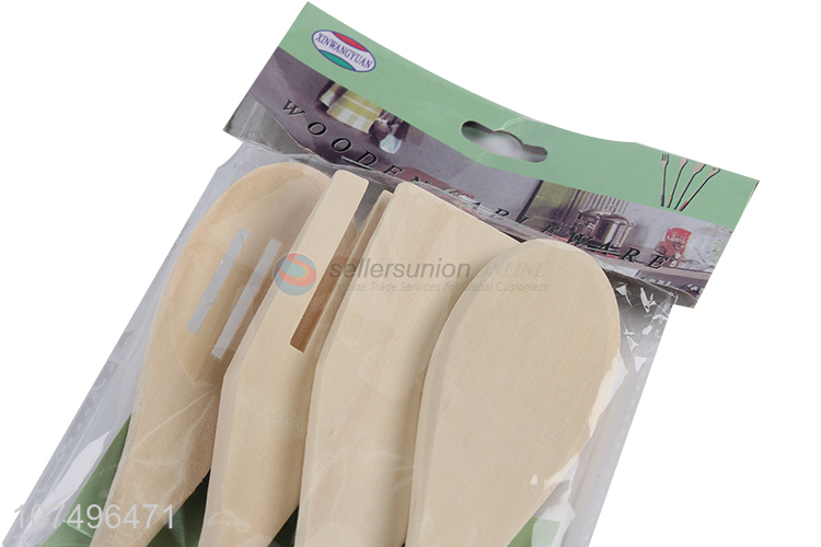 China supplier biodegradable kitchen utensil set bamboo turner set