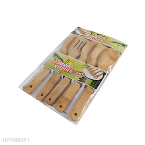 Factory price biodegradable kitchen utensil set bamboo spatula set