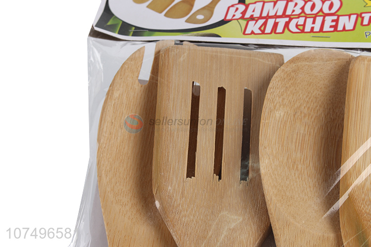 Factory price biodegradable kitchen utensil set bamboo spatula set