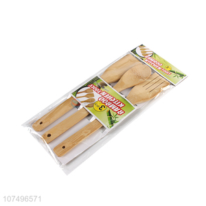 Factory direct sale bamboo kitchen cookware set bamboo turner set