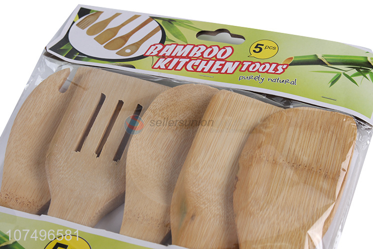 Factory price biodegradable kitchen utensil set bamboo spatula set