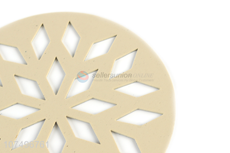 New arrival round laser cutting cup mat snowflake pvc coasters