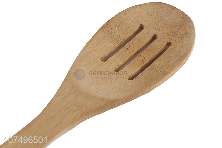 Hot sale natural bamboo slotted spoon kitchen cookware
