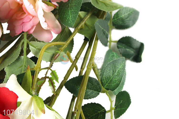 New products artificial Chinese rose bouquet for wedding decoration