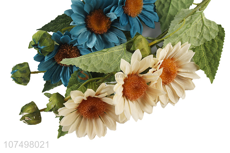 Hot products decorative 7 heads artificial sunflower silky cloth flower