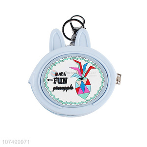 New design portable cartoon silicone zipper bag coin purse