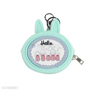 Top products cartoon silicone coin pouch with key chain