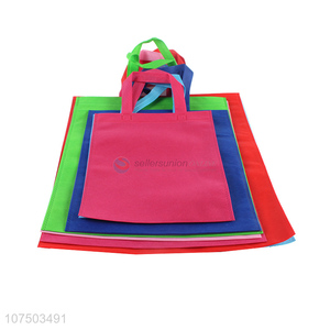 Wholesale Eco Friendly Reusable Grocery Colorful Non-woven Fabric Shopping Tote Bag