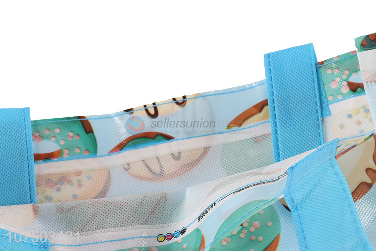 Factory sell Exquisite cookie pattern non woven bag reusable shopping tote bag