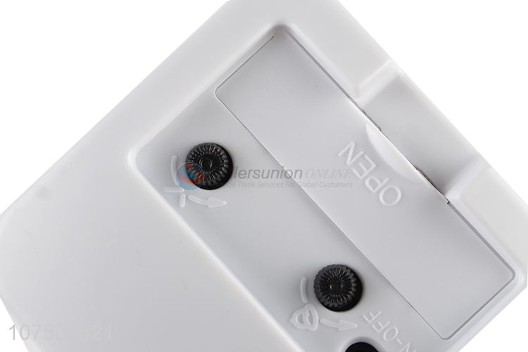 High Quality White Square Shape Plastic Table Alarm Clock