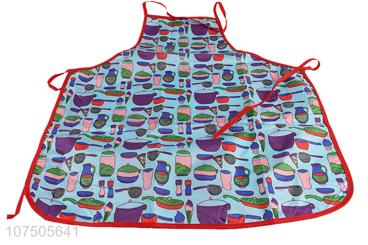 Wholesale cheap fashionable printing waterproof cooking apron for adults