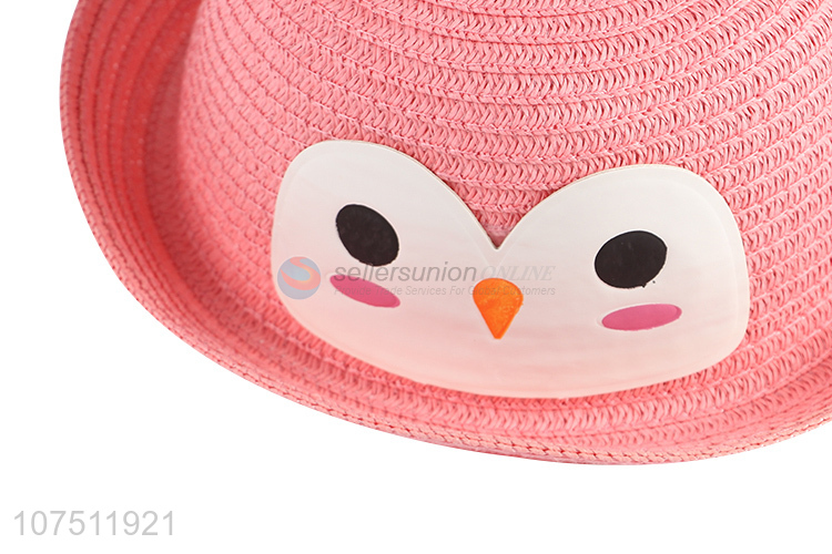 Hot products lovely cartoon floppy paper straw hat for children