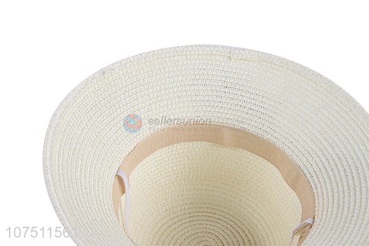 New arrival graceful women paper straw hat ribbon sun hat