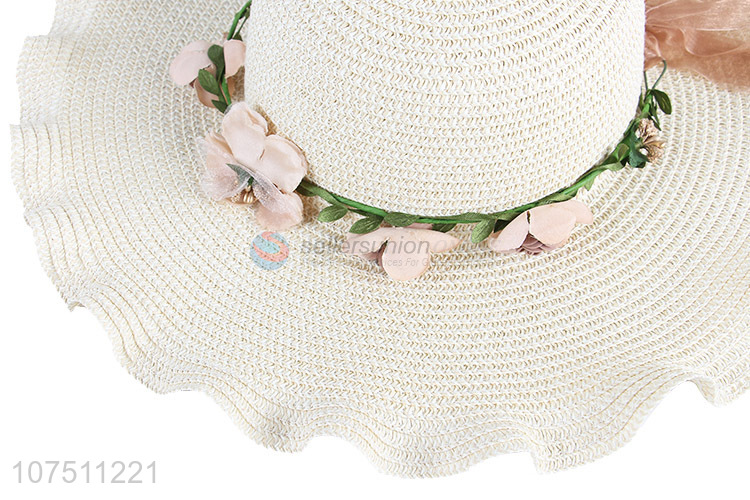 New arrival stylish wide brim straw hat beach hat for women