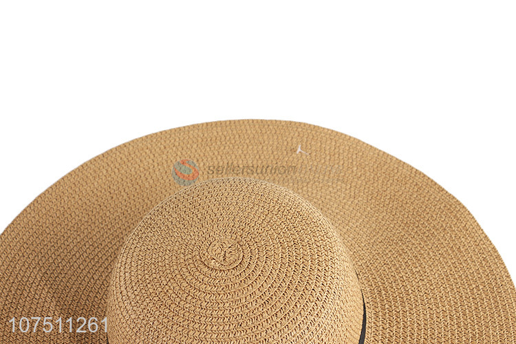 New products wide brim paper straw hat sun hat for ladies