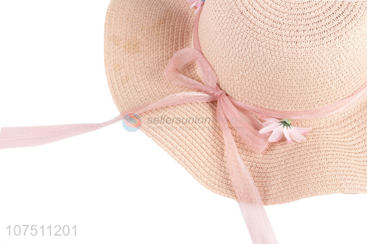 China supplier graceful wide brim women straw hat floppy sun hat