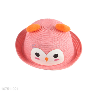 Hot products lovely cartoon floppy paper straw hat for children