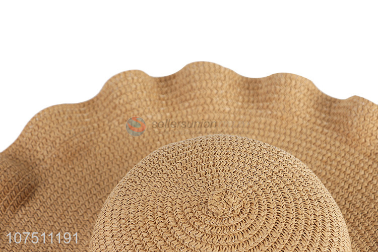 Factory direct sale ladies fashion floppy summer wide brim straw hat