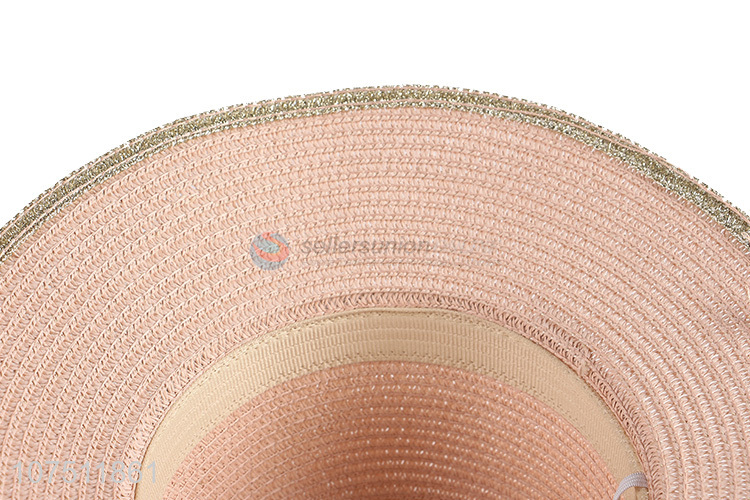 Promotional graceful paper straw hat sun hat for ladies