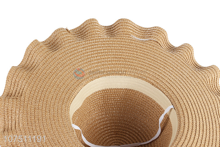 Factory direct sale ladies fashion floppy summer wide brim straw hat