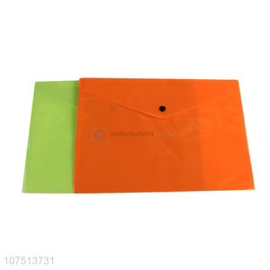 Good Sale Colorful Plastic File Bag With Button