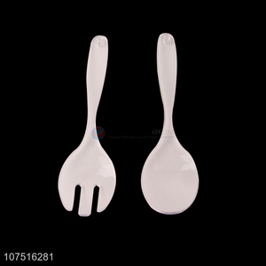 Wholesale kitchen flatware set plastic salad spoon and fork set