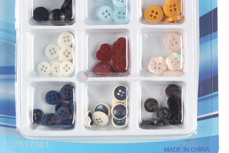 Hot selling fashion different shapes resin button for clothing