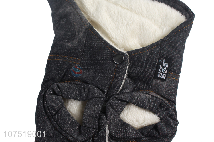 High quality pet clothing winter warm jeans jacket for dogs