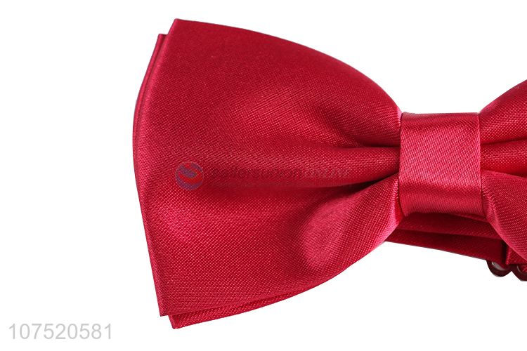 High quality popular glossy satin men's bow tie