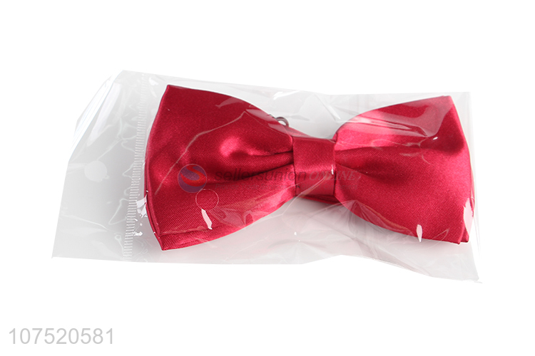 High quality popular glossy satin men's bow tie