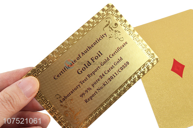 Hot products 24k gold foil plastic playing cards