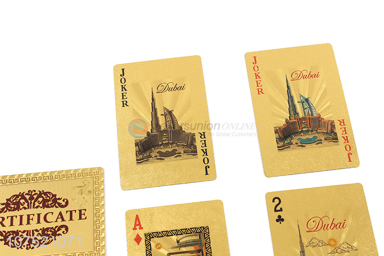 Latest arrival gold foil playing cards gold games